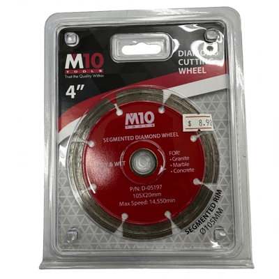 M10 4"/105MM X 20MM Segmented Diamond Wheel D-05197 RED